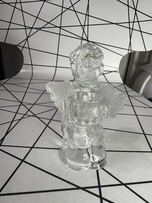  Engel/ Cherub Kristallklar Glas Kegel Kerzenhalter Rokoko Stil (sh)