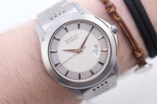 Gucci G Timeless Men's Swiss Automatic SS Watch 42mm MINT Complete Set