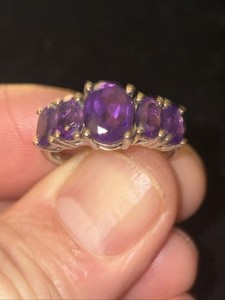 S925 Genuine Amethyst Graduated Stone Size 7