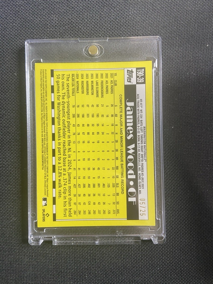 2025 Topps Series 1 James Wood 35th Anniversary RC Orange Holo