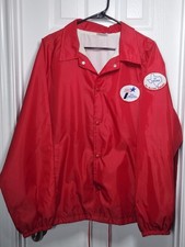 VTG TxDOT Auburn Sportswear Red Satin Jacket Mens Size XL Cotton Lined USA Made