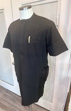 2piece set of high quality African/Nigerian inspired Kaftan. Black color size L
