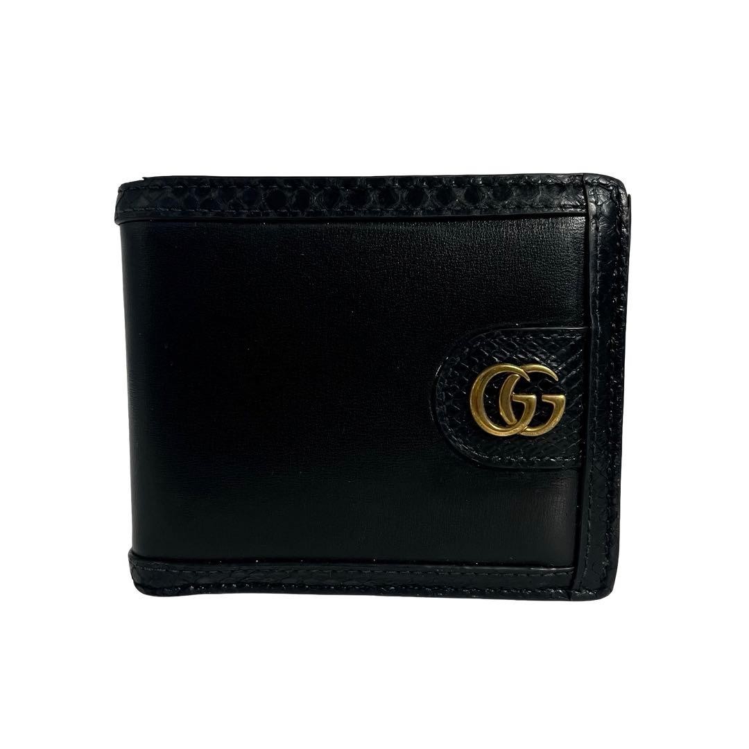 Gucci GG Marmont Bifold Wallet Python Leather Bla… - image 19