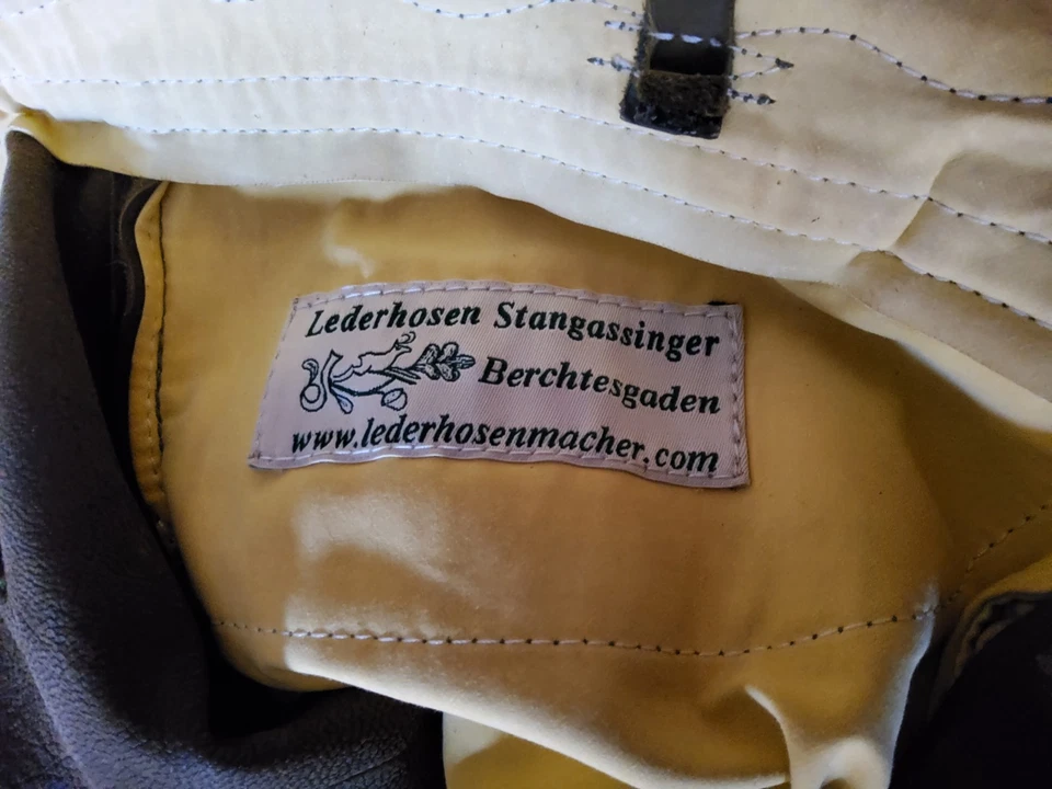 Lederhose Kniebund Gr. 102, Braun, Handgefertigt, sehr guter Zustand , sauber - Bild 3 von 4