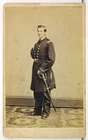 1860s CIVIL WAR UNION NAVY OFFICER CDV PHOTOGRAPH - PHOTO OF ARMED NAVY OFFICER