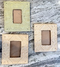 Three Distressed Metal Picture Frames - Hanging