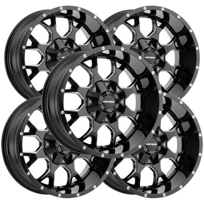 (5) Mayhem 8015 Warrior 17x9 6x135/6x5.5'' -12 Black/Milled Wheels Rims 17'' Inch