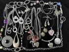 Costume Jewelry Lot Vintage To Now, Silver Tone,  16 Total Earrings+Necklaces