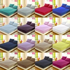 Extra Deep Fitted Sheet 16"/40CM Polycotton Easy Care Fabric Non Iron All Sizes