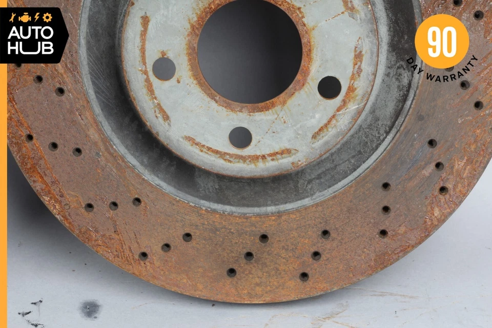 Juego de 2 rotores de freno delanteros izquierdo y derecho Mercedes R230 SL550 SL500 E550 OEM Foto 3 de 4