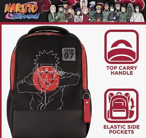 Naruto 15 Inch Sleeve Laptop Backpack, Padded Computer Bag One Size, Team 7 - Picture 6 of 7