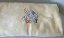 Carters Child Mine Baby Blanket Yellow White Polka Dots Plush mama baby Elephant