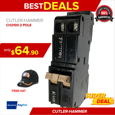 Cutler Hammer CH2100H 100 Amp 2 Pole Main Long Circuit Breaker USA | eBay