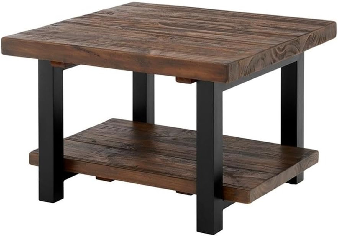 Sonoma Rustic Natural Cube Coffee Table, Solid Pine Wood with Reclaimed Finish,