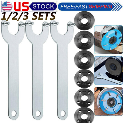 5/8''-11 Angle Grinder Spanner Wrench Flange Lock Nut Set For Dewalt Milwaukee