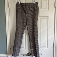 Adrianna Papell Cropped Pants Geometric Print Business Casual Look Size 4