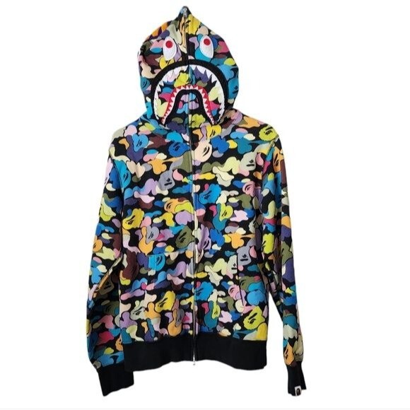 BAPE Multi Camo Shark Full Zip Hoodie A BATHING APE size L BAPE Multi Camo Shark Full Zip Hoodie A BATHING APE size L