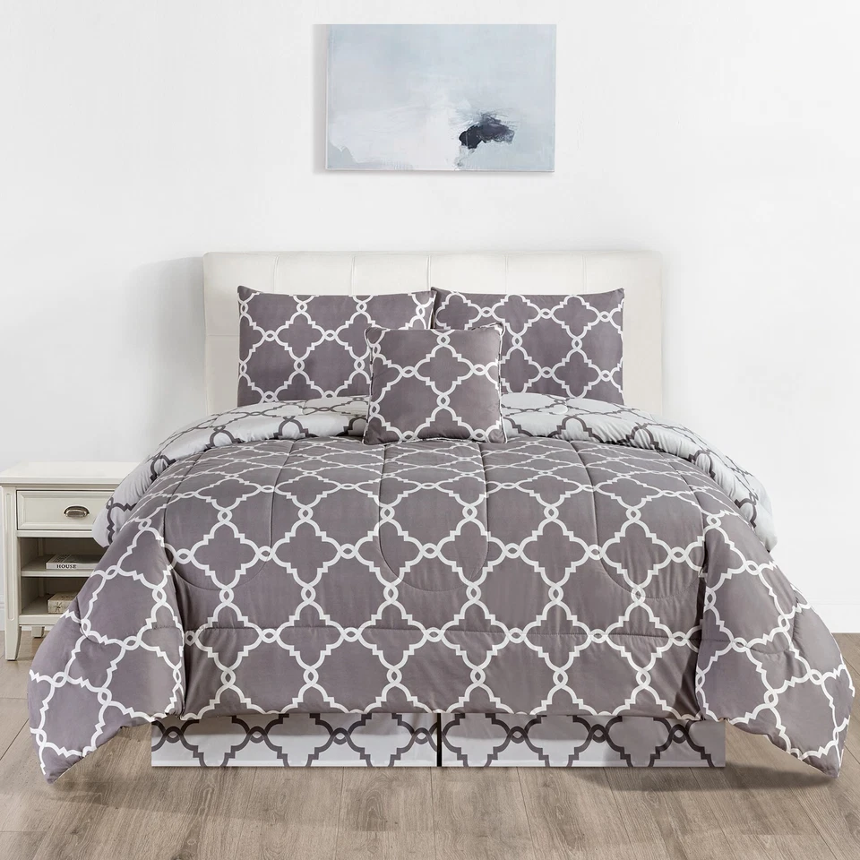 Down Alternative Comforter Set 5 PCS All Season Reversible Comforter Bedding Set - Image 4 of 4