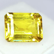 10 Ct Loose Gemstone Natural Yellow Sapphire Certified Emerald Shape Gems Z809