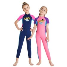 Kids Girls Wetsuit 2.5mm Neoprene Back Zipper Full Swimsuit Wet Suit Keep Warm