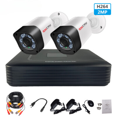 2PCS Security System Kits 2MP Infrared Waterproof Camera Video Surveillance Set