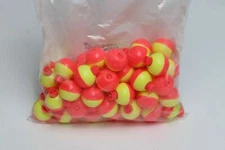 1" inch - Orange & Yellow - ROUND Fishing Bobbers Floats - USA MADE - 50/bag