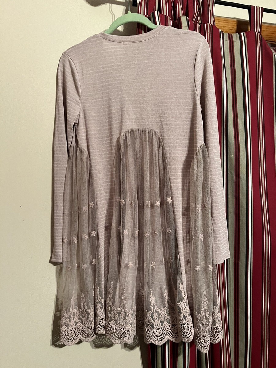 New With Tags Altar'd State Lace Crochet Panel Duster Cardigan