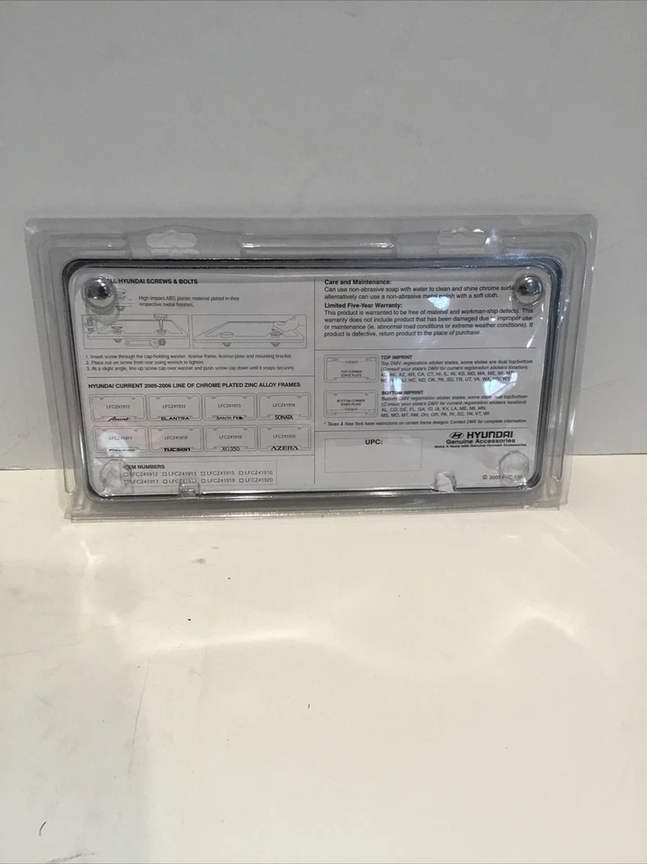 Nuevo marco de placa de zinc cromado genuino Hyundai ENTOURAGE Foto 4 de 4