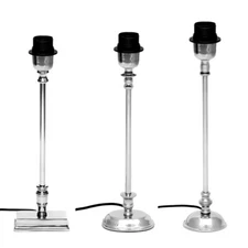 B-Ware Lamp Base Table Lamp Aluminum Polished E27 Bedside Lamp Shade Holder