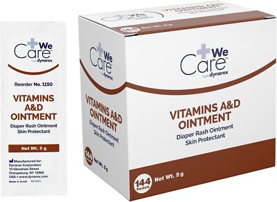 2 Pack Dynarex Vitamins A&D Ointment Skin Protectant #1150 144 Packets Each