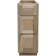 Kitchen Drawer Base Cabinet Unfinished Poplar 12 in. 3 Drawer