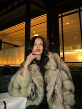 Real arctic fox fur coat vintage 