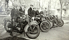 Vintage Indian Harley Davidson Motorcycle Riders Photo c. 1930s