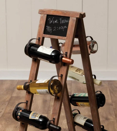 Wine Rack 8 Bottle Vineyard ladder Double Sided w ChalkBoard Cape Craftman Style