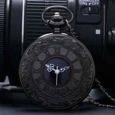 New Vintage Embossed Quartz Pocket Watch