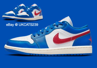 Nike Air Jordan 1 Low Shoes Sport Blue Gym Red White DC0774-416 NEW