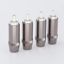 4pcs Silver Plated HiFi Audio RCA Plug Amp Interconnect Cable RCA Connector