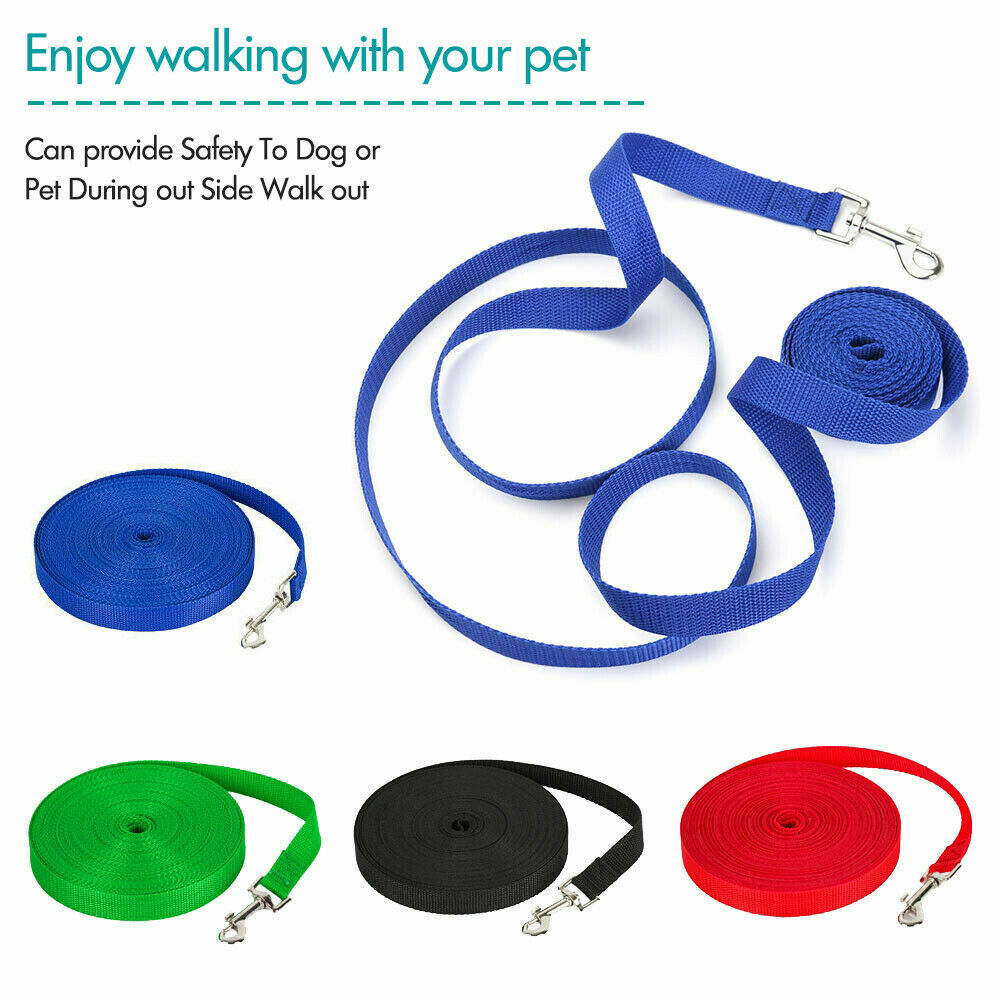 EXTRA LONG DOG TRAINING LEAD LARGE RECALL LINE STRONG LEASH WEBBING