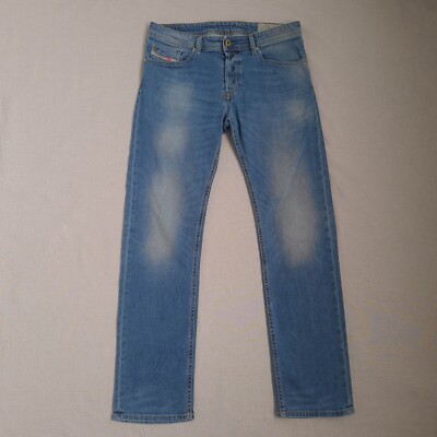 Diesel Waykee Herren Jeans Größe W31 L31 Straight Regular Fit Button Fly Stretch