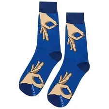 NWT Got Em Blue Dress Socks Novelty Men 8-12 Blue Crazy Fun Sockfly