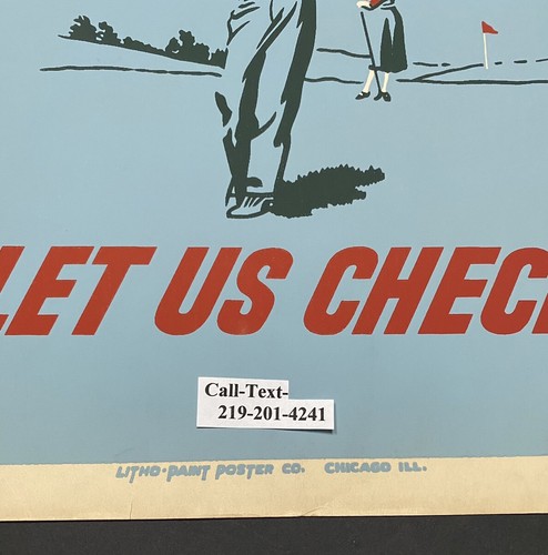 1950-60 Org Genuine GM Poster 38x25” Pontiac Dealers Checkup Service - Picture 2 of 3