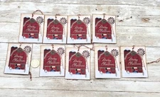 9-Christmas-Primitive-Farmhouse-Holiday-Barn-Linen Cardstock-Gift-Hang-Tags