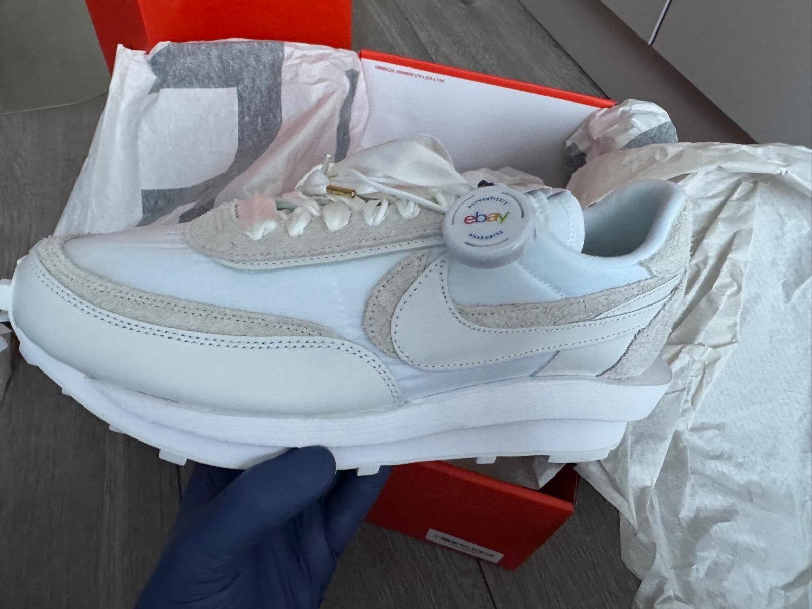 SACAI X NIKE Taglia UK 10 Nike sacai x LDWaffle nylon bianco