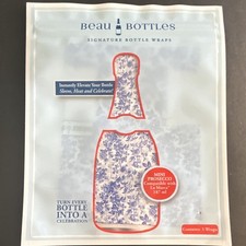 Beau Bottles Signature Bottle Wraps Waterproof Durable Blue White 3 Pack 187ml