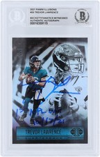 Trevor Lawrence Jaguars Signed 2021 Panini Illusions #59 BAS Rookie Card w/Insc