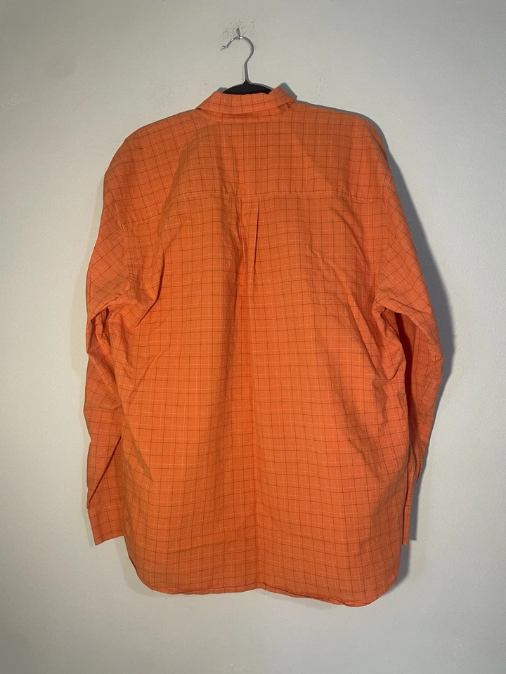 Camisa Cutter & Buck para hombre OSU XL con botones naranja a cuadros logotipo del estado de Oklahoma Foto 3 de 4