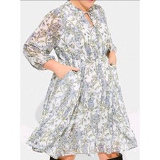 Torrid size 2 (18-20) Mini Clip Dot Front Keyhole Dress Pristine Floral Print 