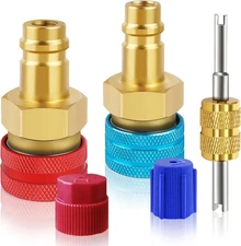 Adapter Kit, High & Low Side Quick Coupler Adapters, Quick Couplers Kit for Car