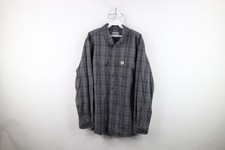 Y2K Carhartt Mens L Faded Relaxed Fit Double Pocket Flannel Button Down Shirt