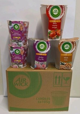 AIRWICK KERZEN 105G X 6 - ROSE & MISTEL oder 220g x 3 Vanille oder Apfel oder Beeren